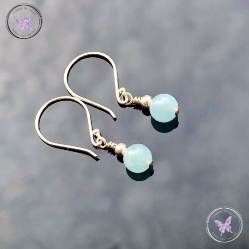 Classical Aquamarine Silver Earrings